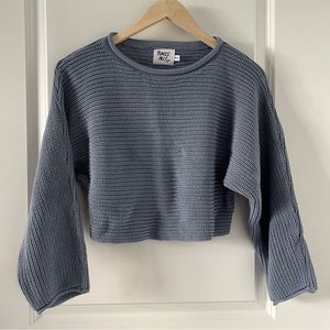 Princess Polly Blue Cropped Sweater